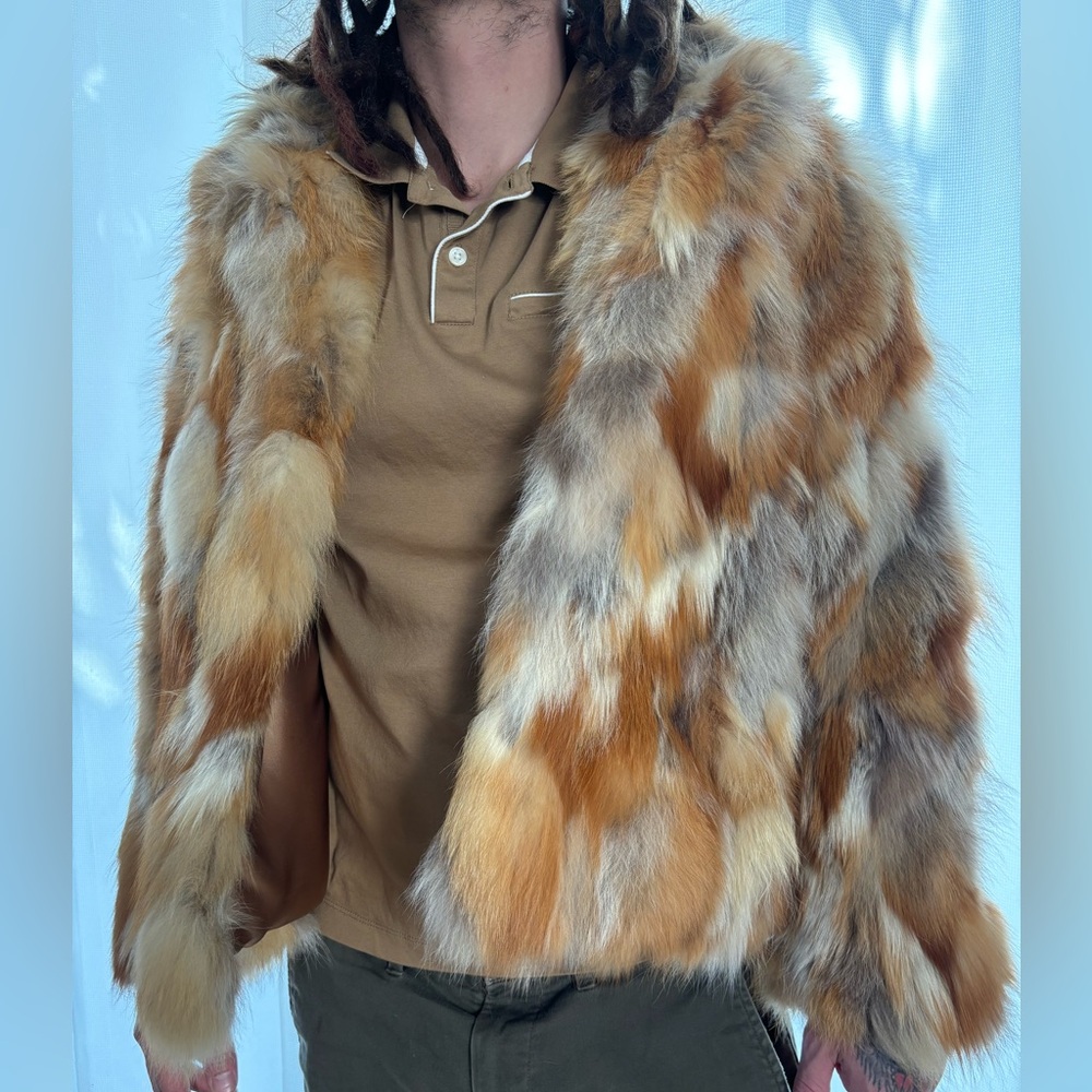 Real Fox Fur Coat, Size Large